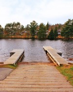 The boat launch on Galeairy Lake in Whitney