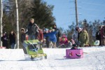 Two kids homemade sleds, the Festival of Outdoor Rinks, Whitney